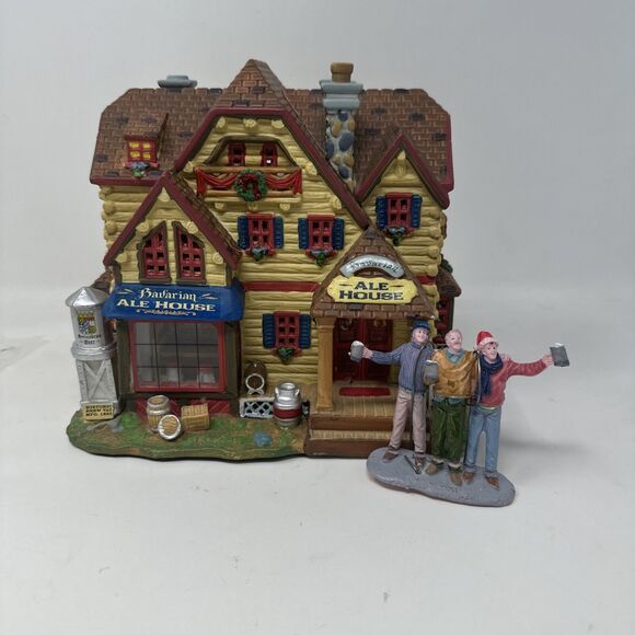 Lemax Carole Towne Normandy Inn Lighted Christmas Bavarian Ale House E#6 Read - Picture 11 of 11
